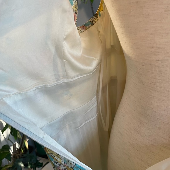 Antonio Melani Pastel Floral Spring Cocktail Pleated Dress 14 - Picture 6 of 7